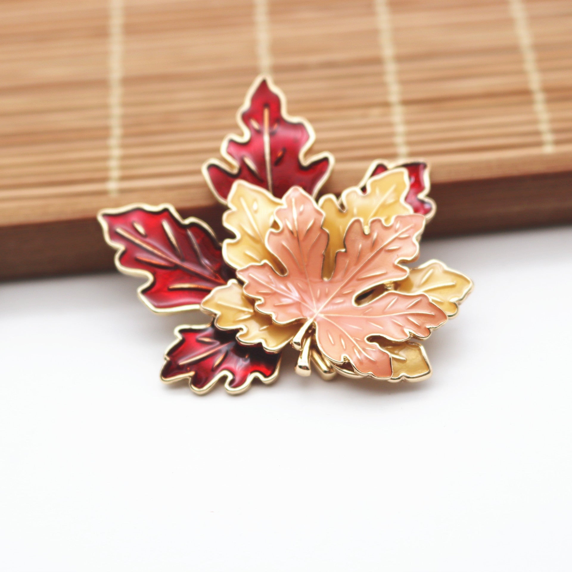 Vintage 3D Maple Leaves Necklaces and Brooch-Necklaces-Brooch-Free Shipping at meselling99
