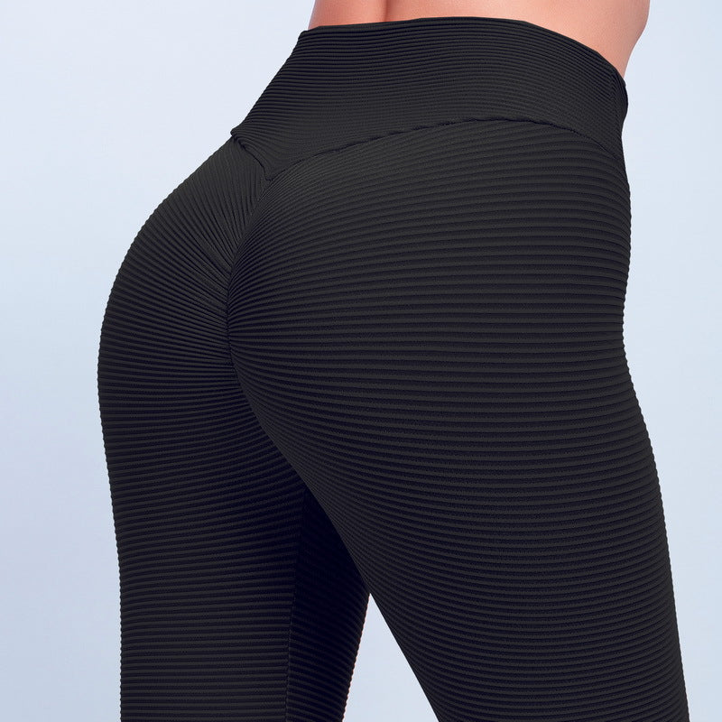 Sexy High Waist Sports Leggings-Leggings-黑色条纹-S-Free Shipping at meselling99