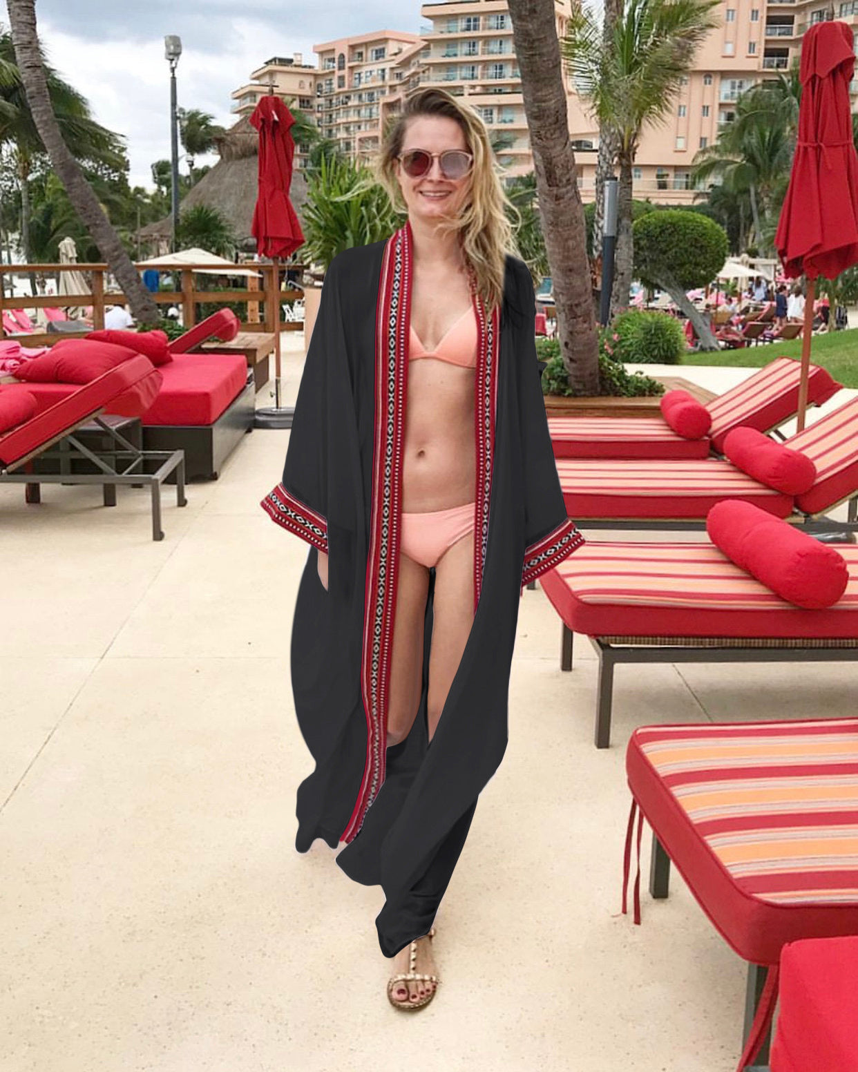 Summer Chiffon Beach Bikini Cover Ups for Women-Swimwear-Black-One Size-Free Shipping at meselling99
