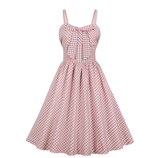 Pink Women Lovely Bowknot Plus Sizes Loose Dresses-Vintage Dresses-Pink-S-Free Shipping at meselling99