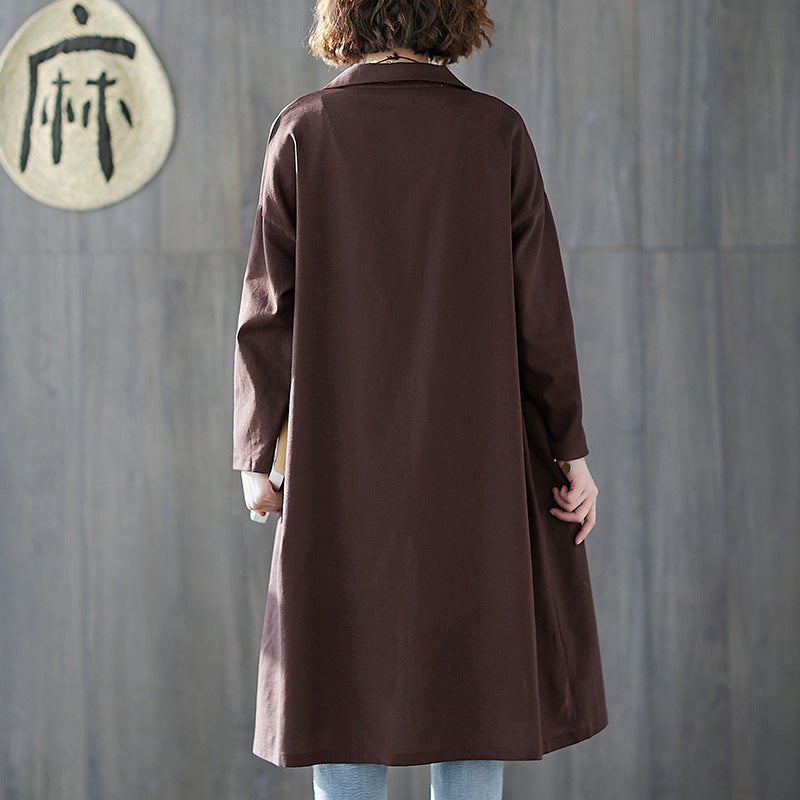 Women Plus Size Long Sleeve Shirt Overcoat--Free Shipping at meselling99