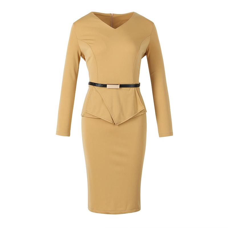 Sexy Tight Office Lady Bodycon Midi Length Dresses-Dresses-Free Shipping at meselling99