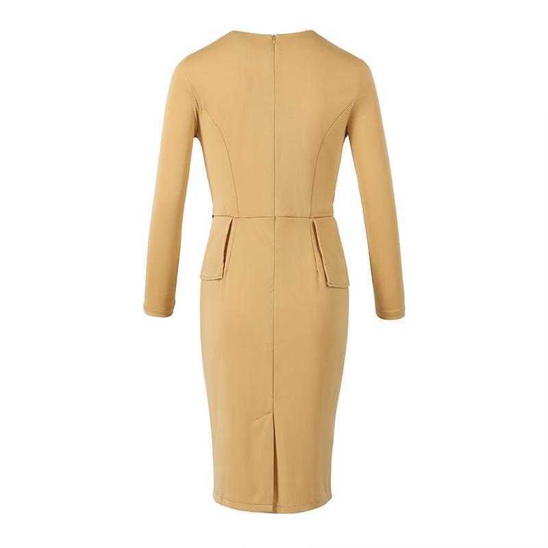 Sexy Tight Office Lady Bodycon Midi Length Dresses-Dresses-Free Shipping at meselling99