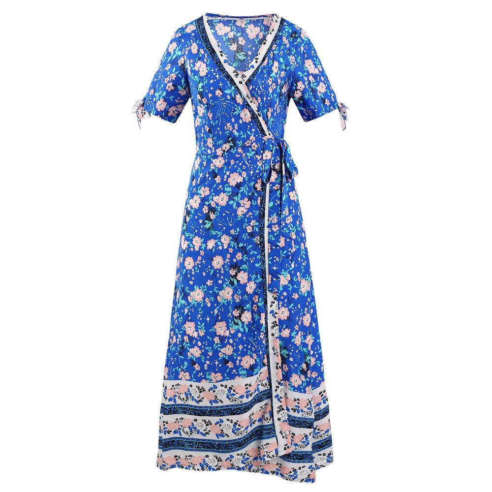 Bohemian Summer Holdiay Women Long Dresses-Dresses-Blue-S-Free Shipping at meselling99