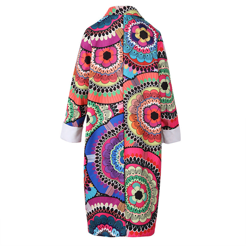 Women Print Long Outerwear for Winter-Women Outerwear-Free Shipping at meselling99