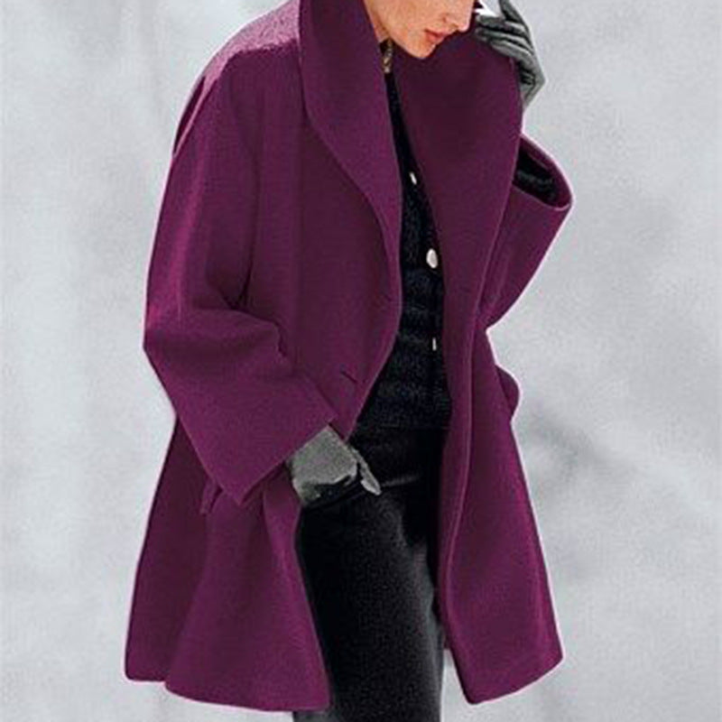 Fashion Women Short Overcoat-Women Overcoat-Puple-S-Free Shipping at meselling99