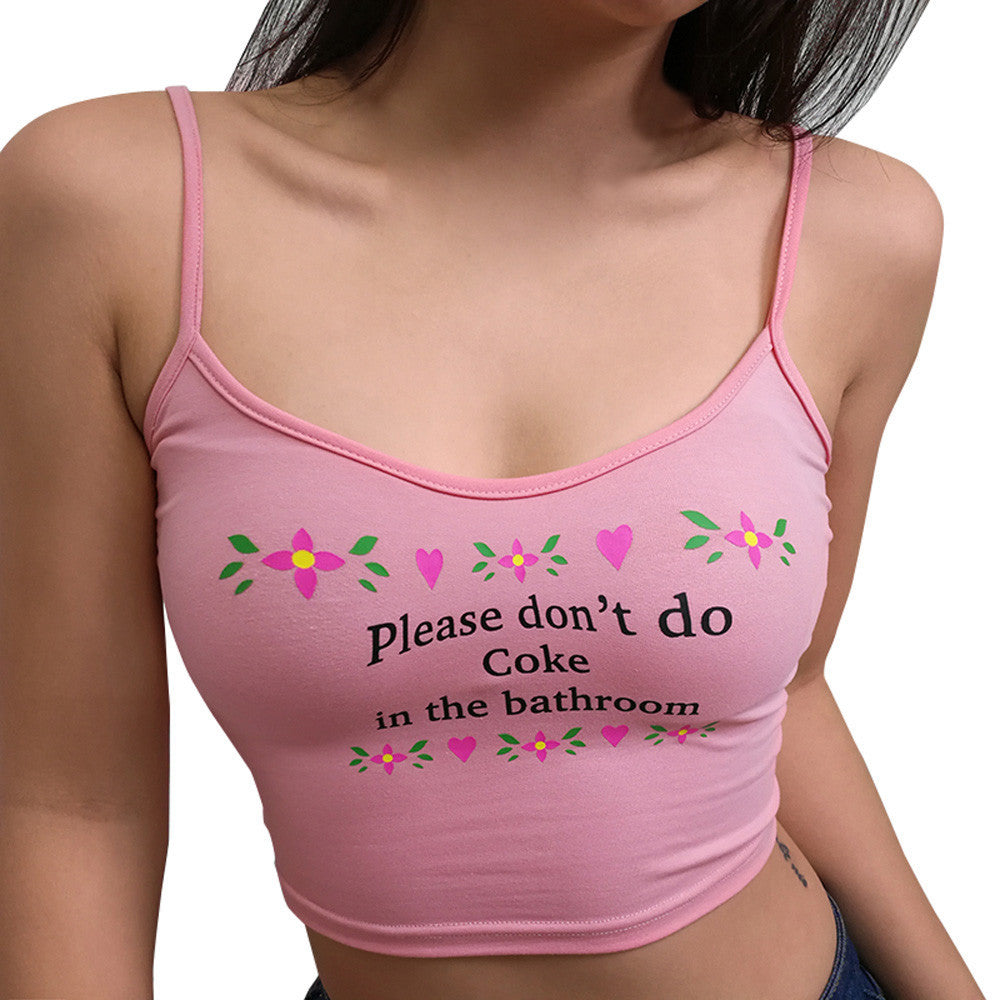 Sexy Heart Design Letter Women Crop Tops-Shirts & Tops-Free Shipping at meselling99