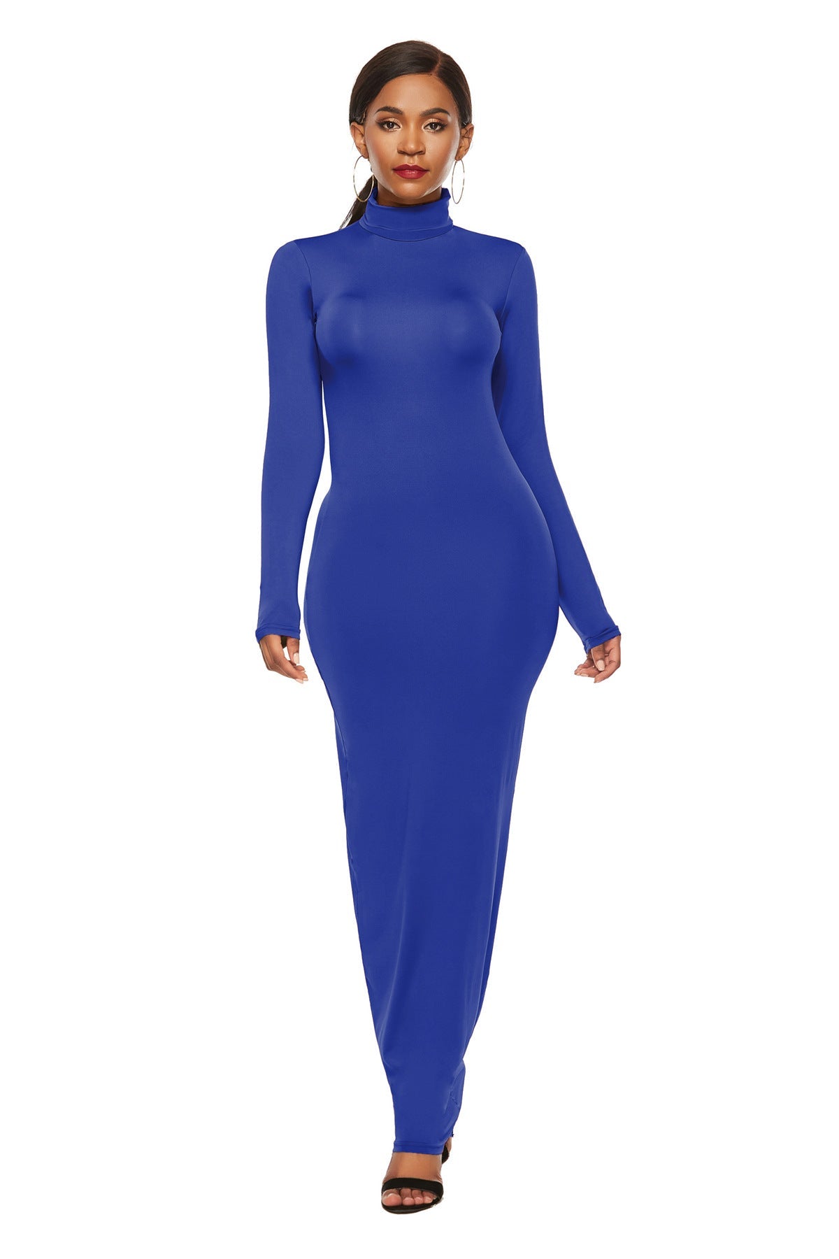 Elegant Elastic Long Sleeves Dresses-Dresses-Navy Blue-S-Free Shipping at meselling99