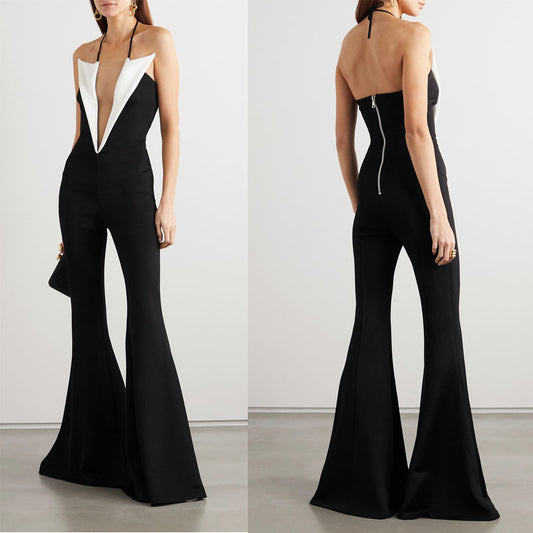 Sexy Halter Backless Trumpet Long Jumsuits--Free Shipping at meselling99