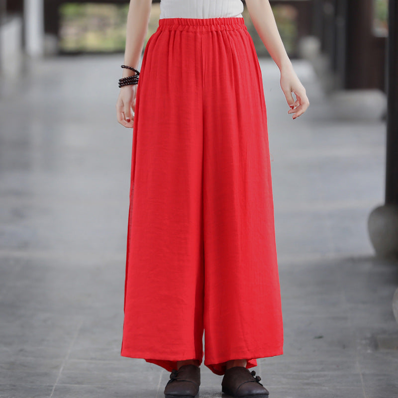 Summer Linen Casual Pants for Women-Pants-Red-One Size-Free Shipping at meselling99