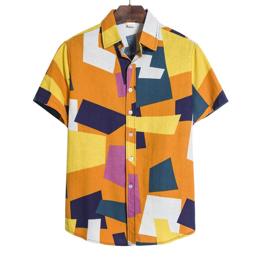 Fashion Short Sleeves Men's Summer T Shirts-Shirts & Tops-Yellow-M-Free Shipping at meselling99
