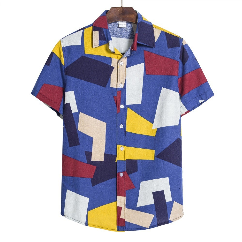 Fashion Short Sleeves Men's Summer T Shirts-Shirts & Tops-Blue-M-Free Shipping at meselling99