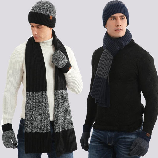 Winter Men's Warm Hats+Gloves+Scarf Sets-Hats-Free Shipping at meselling99