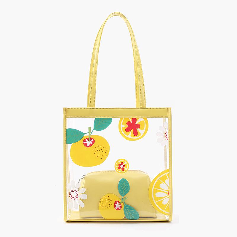 Summer Transparent Jelly Large Capacity Shoulder Bags-Yellow-Free Shipping at meselling99