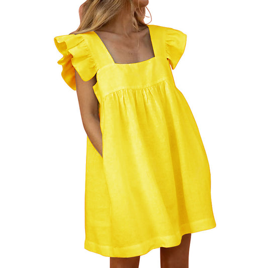 Casual Summer Loose Short Dresses-Mini Dresses-Free Shipping at meselling99