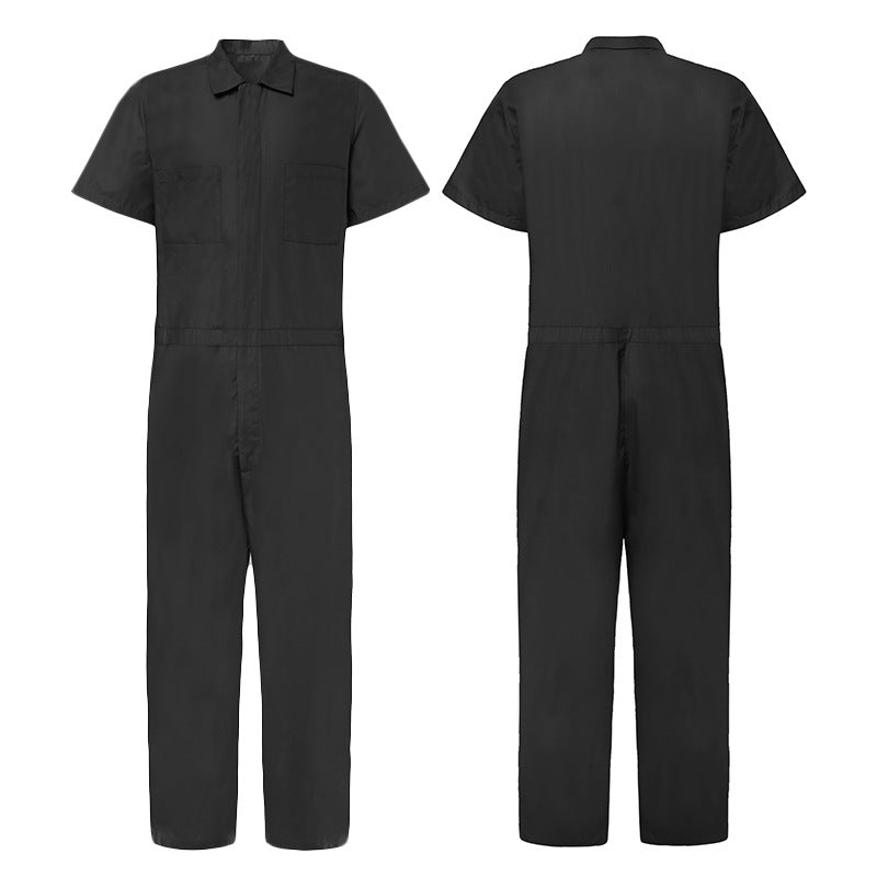 Men's Short Sleeves Zipper Overalls Rompers-Men Rompers-Free Shipping at meselling99