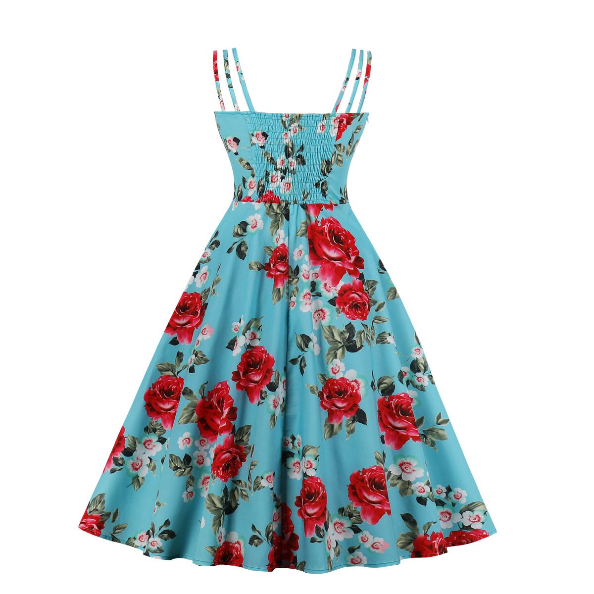 Women Summer Floral Print Retro Dresses-Vintage Dresses-Free Shipping at meselling99