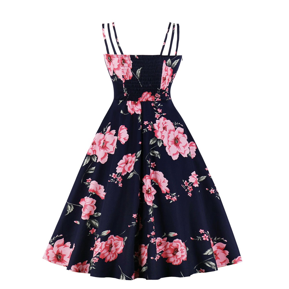 Women Summer Floral Print Retro Dresses-Vintage Dresses-Free Shipping at meselling99