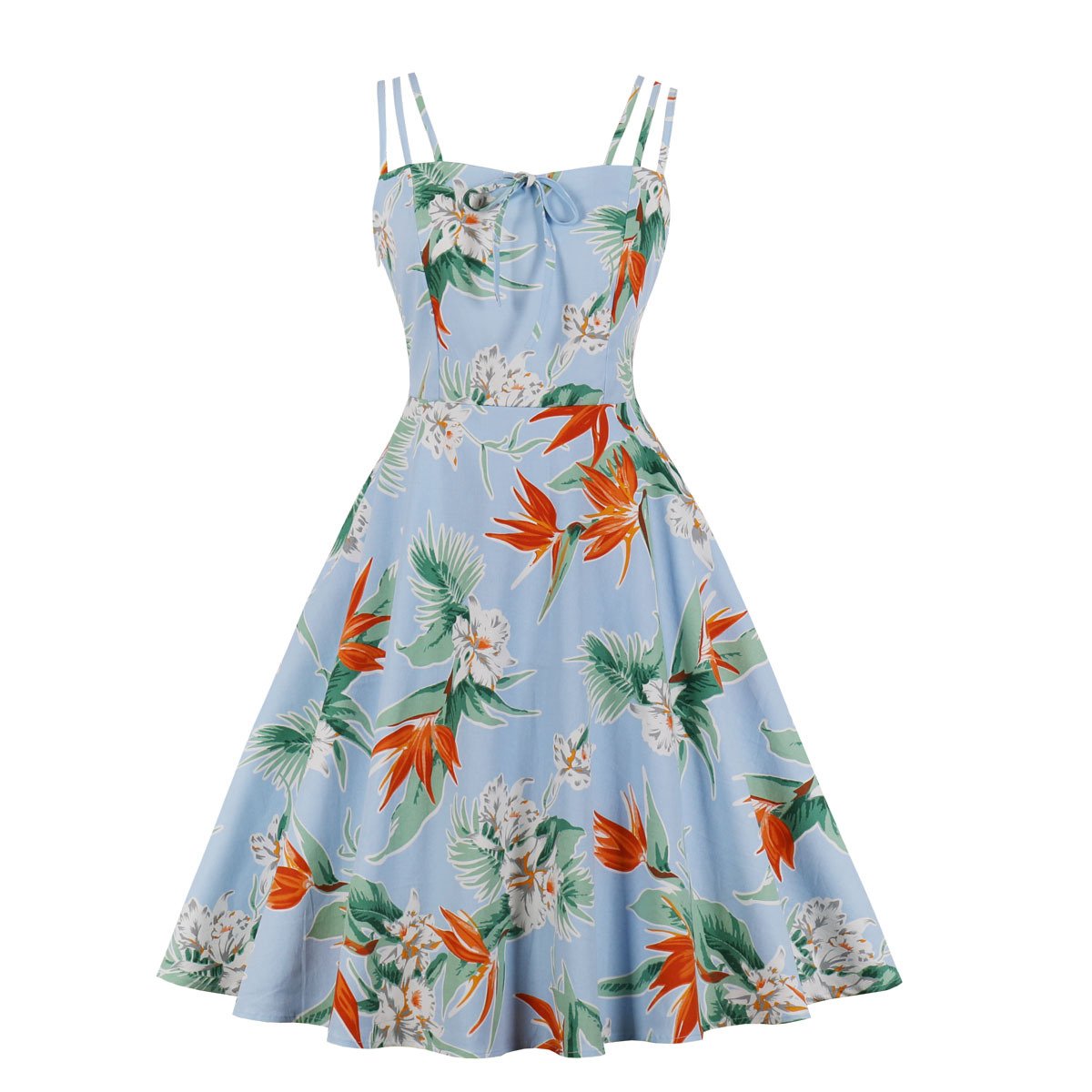 Women Summer Floral Print Retro Dresses-Vintage Dresses-2-S-Free Shipping at meselling99