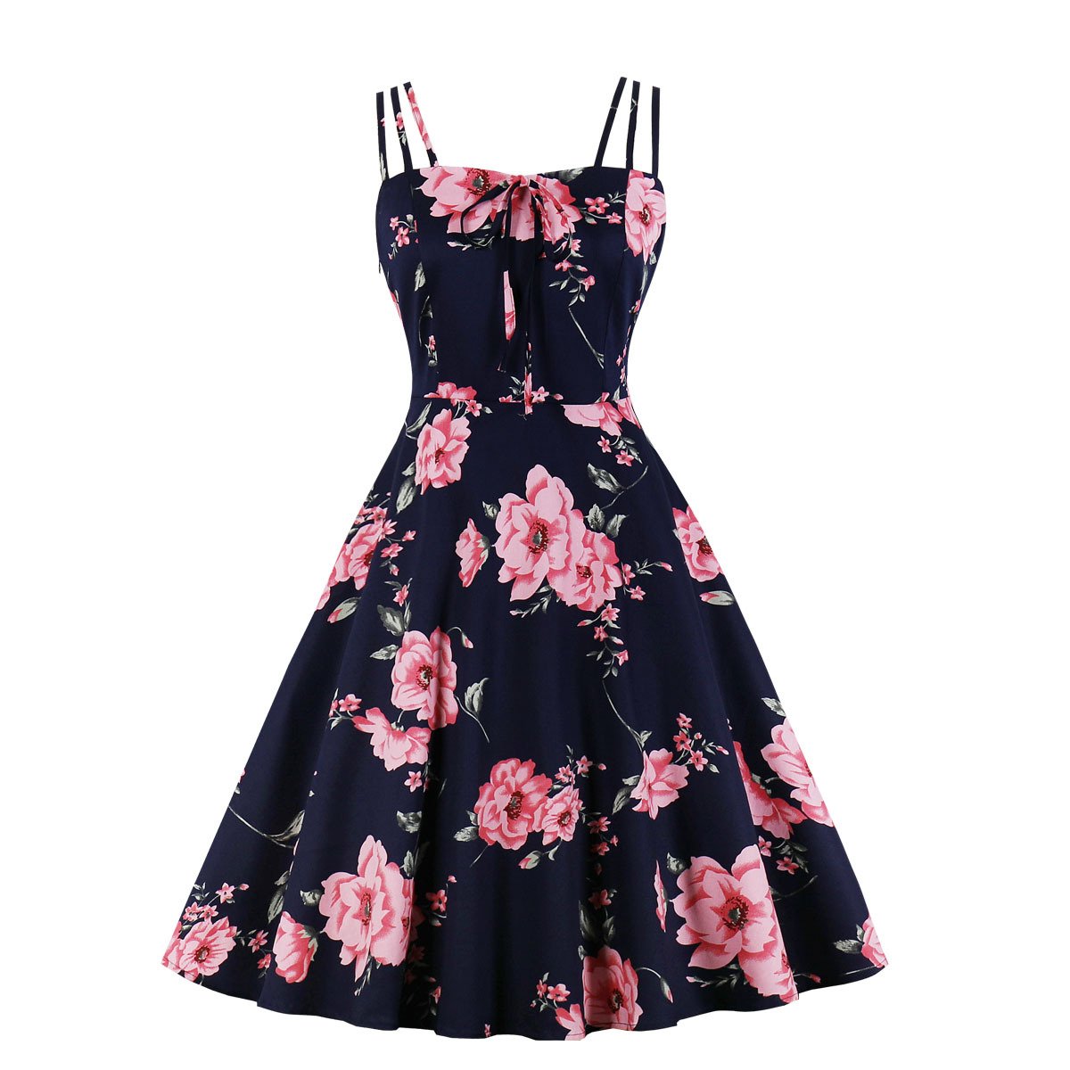 Women Summer Floral Print Retro Dresses-Vintage Dresses-10-S-Free Shipping at meselling99
