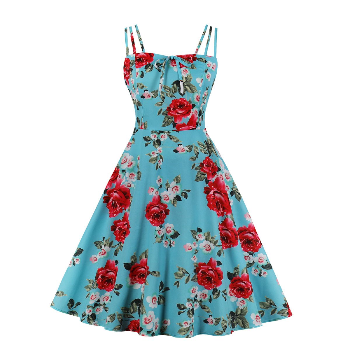 Women Summer Floral Print Retro Dresses-Vintage Dresses-8-S-Free Shipping at meselling99