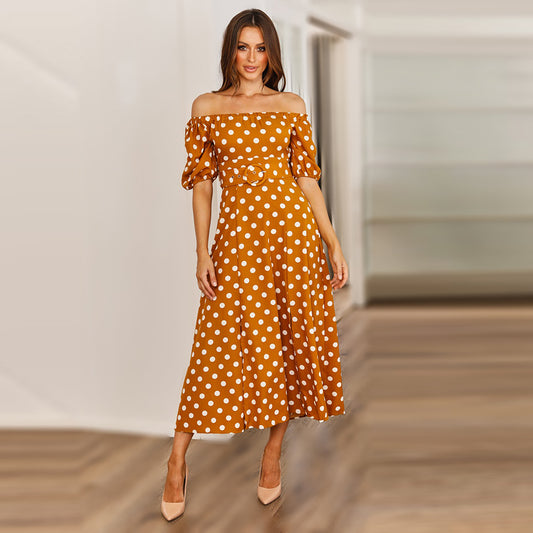 Summer Sexy Off The Shoulder Dot Dresses-Maxi Dresses-Free Shipping at meselling99