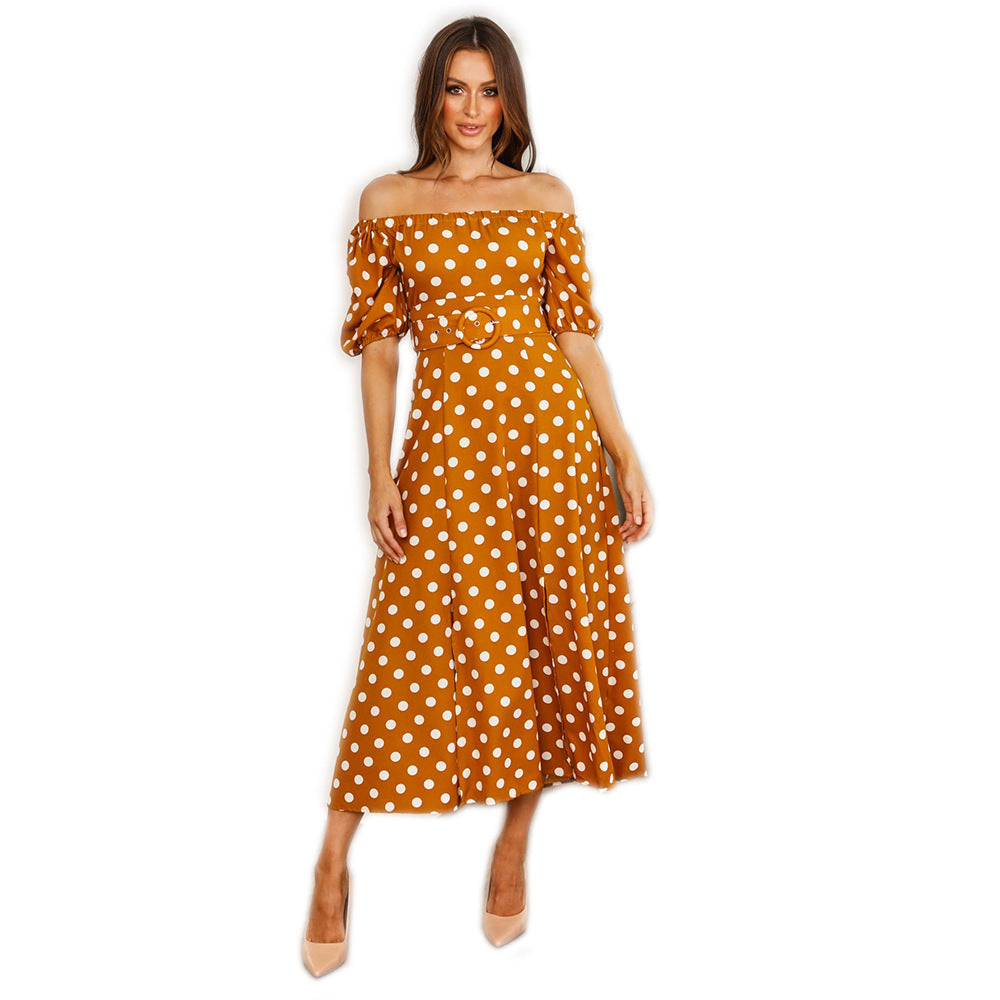 Summer Sexy Off The Shoulder Dot Dresses-Maxi Dresses-The same as picture-S-Free Shipping at meselling99