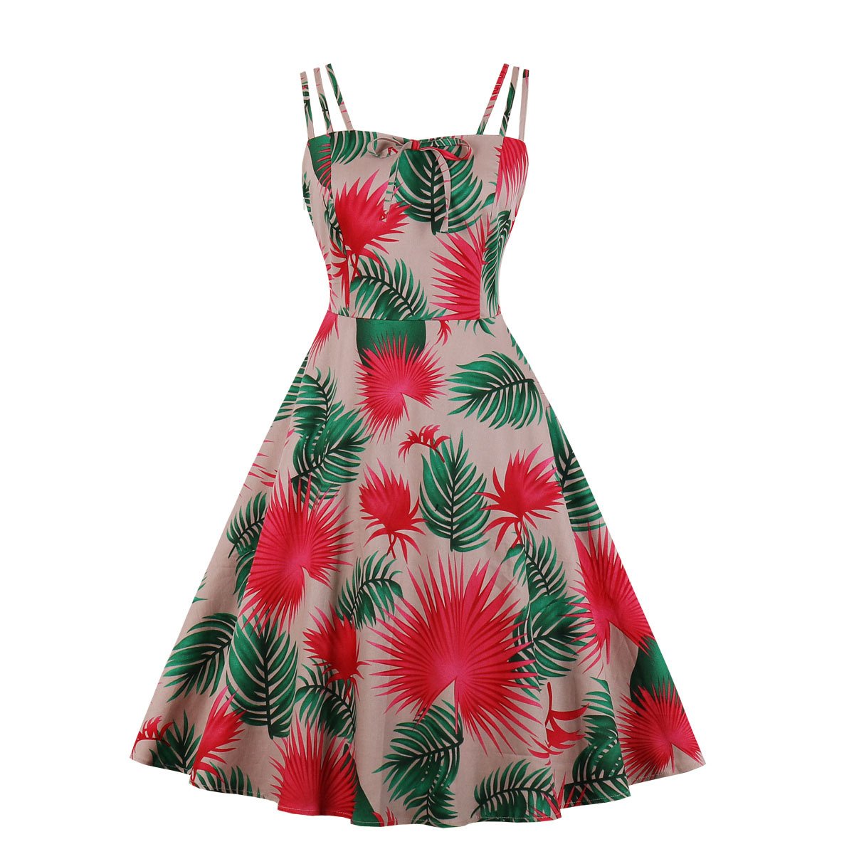 Women Summer Floral Print Retro Dresses-Vintage Dresses-7-S-Free Shipping at meselling99