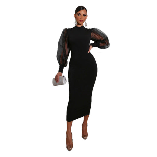 Black Long Sleeves Dresses for Women-Dresses-Free Shipping at meselling99