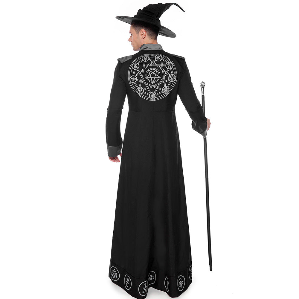 Halloween Men's Classic Black Wizard Predictor Cosplay Costume-Costumes & Accessories-Free Shipping at meselling99