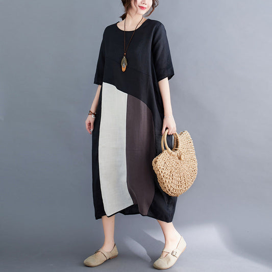 Casual Linen Plus Sizes Summer Women Cozy Dresses-Dresses-Free Shipping at meselling99