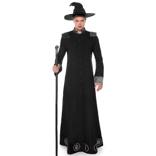 Halloween Men's Classic Black Wizard Predictor Cosplay Costume-Costumes & Accessories-Black-M-Free Shipping at meselling99