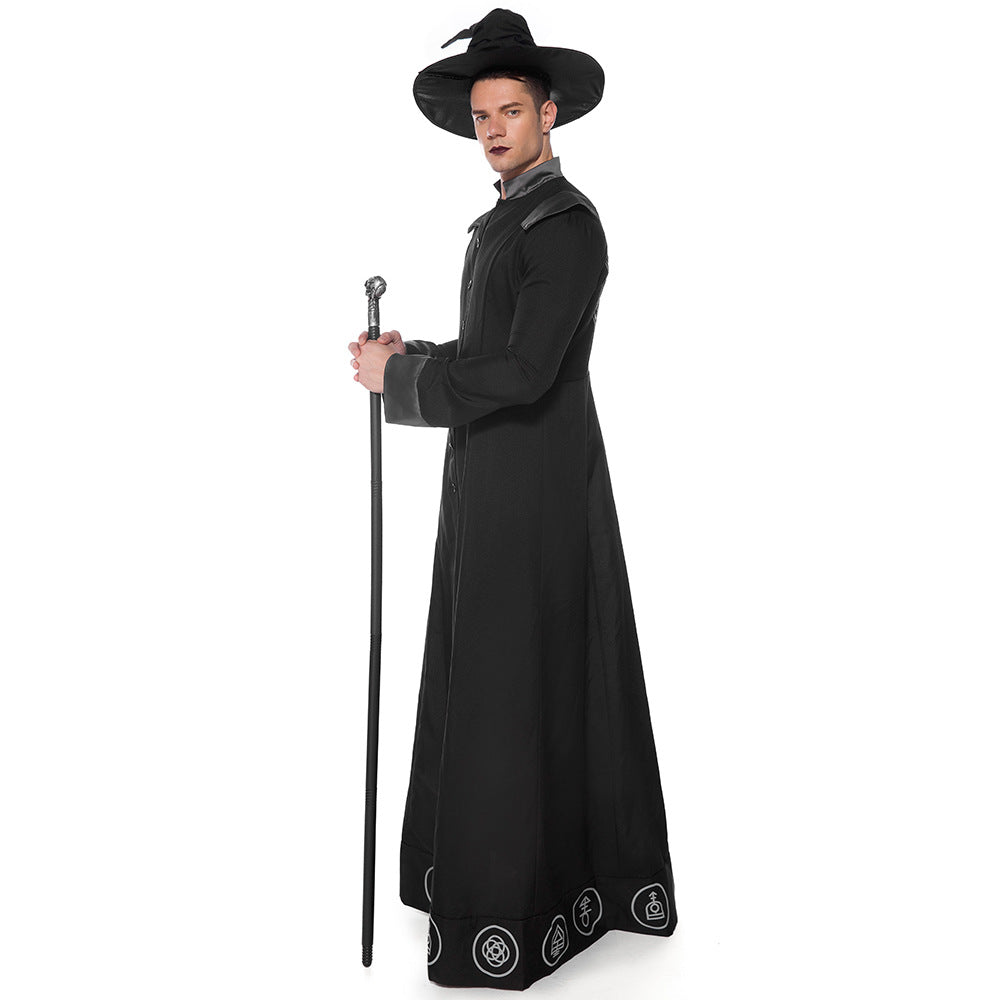 Halloween Men's Classic Black Wizard Predictor Cosplay Costume-Costumes & Accessories-Free Shipping at meselling99
