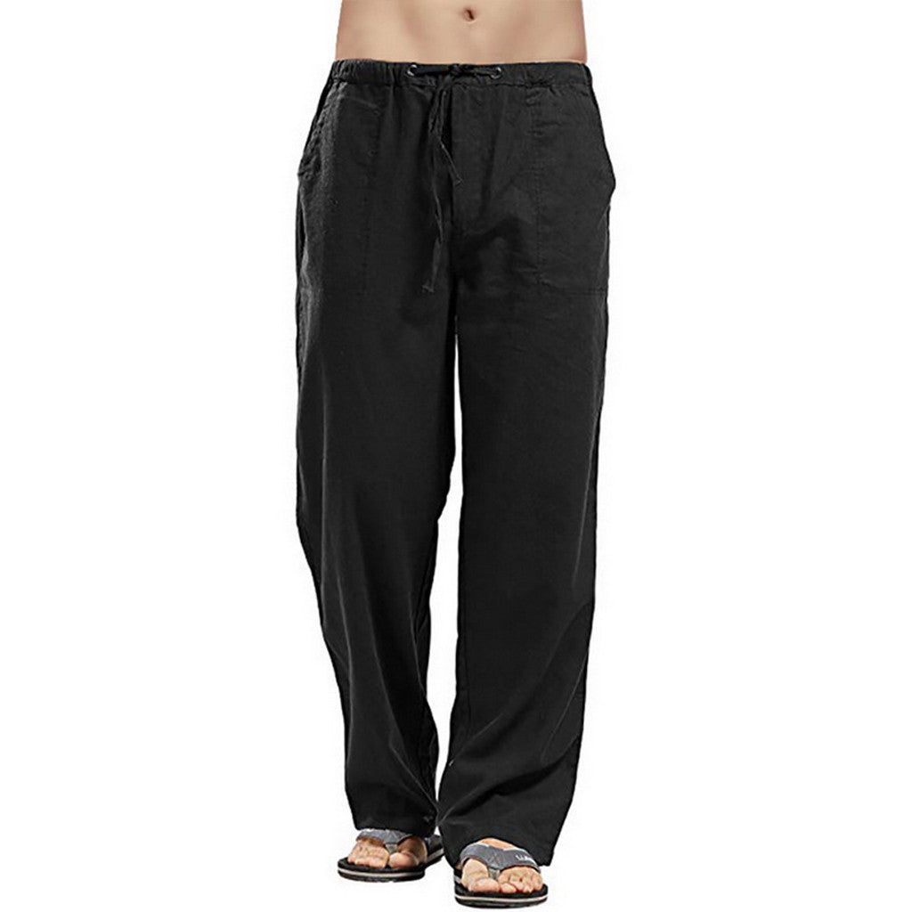 Casual Linen Men's Summer Pants-Pants-Black-S-Free Shipping at meselling99