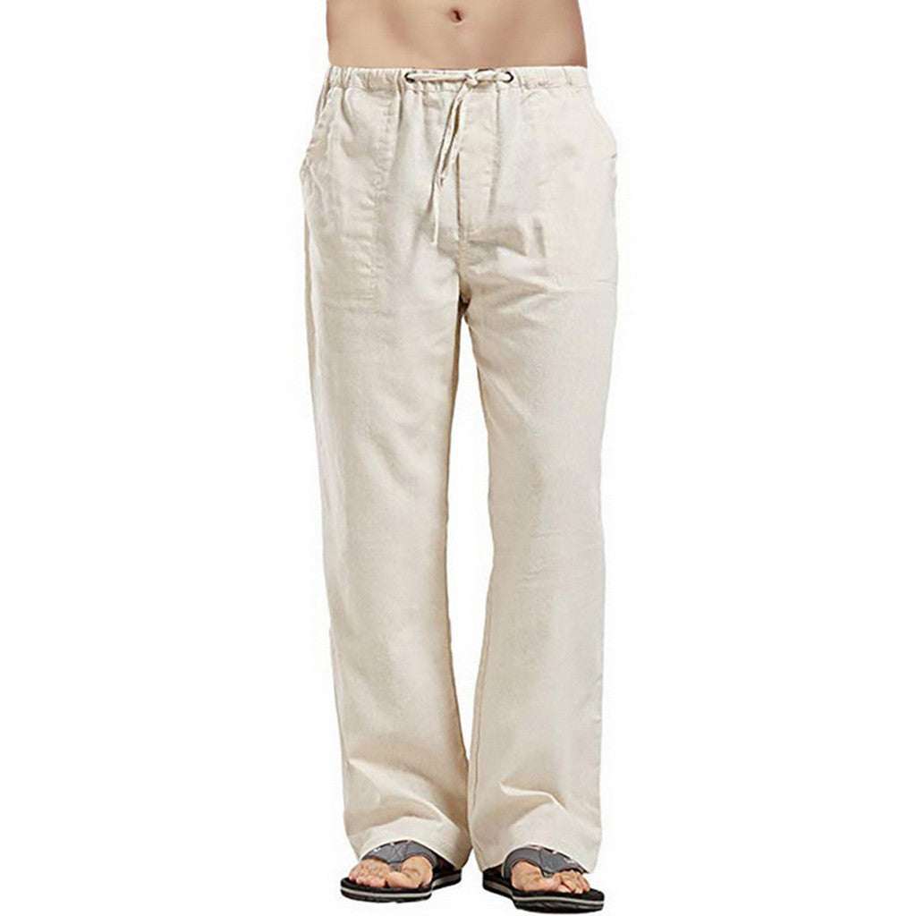 Casual Linen Men's Summer Pants-Pants-Khaki-S-Free Shipping at meselling99