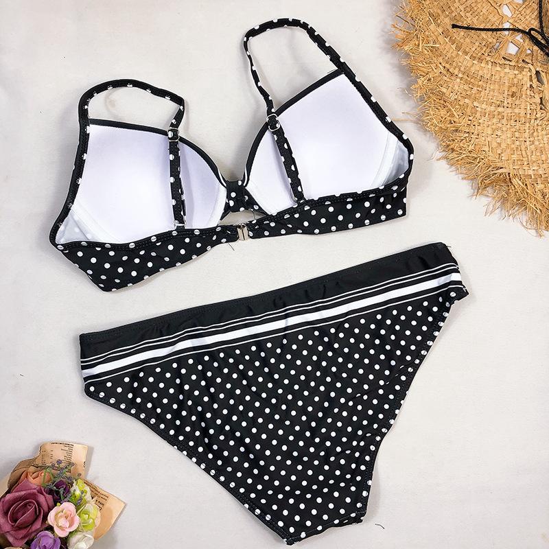 Women High Wasit Dot Print Bikini Swiming Suits--Free Shipping at meselling99