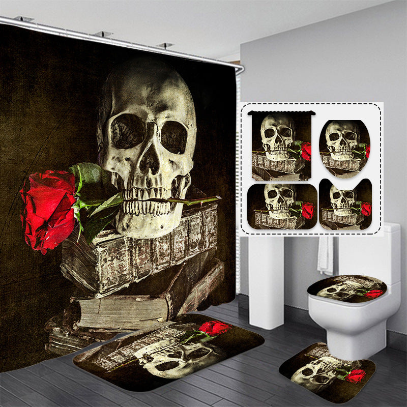 Horrible Halloween Fabric Shower Curtain Sets for Bathroom Decoration-Shower Curtains-C-Shower Curtain+3Pcs Mat-Free Shipping at meselling99