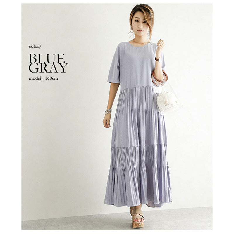 Fashion Casual Summer Long Cozy Dresses-Dresses-Blue-One Size-Free Shipping at meselling99
