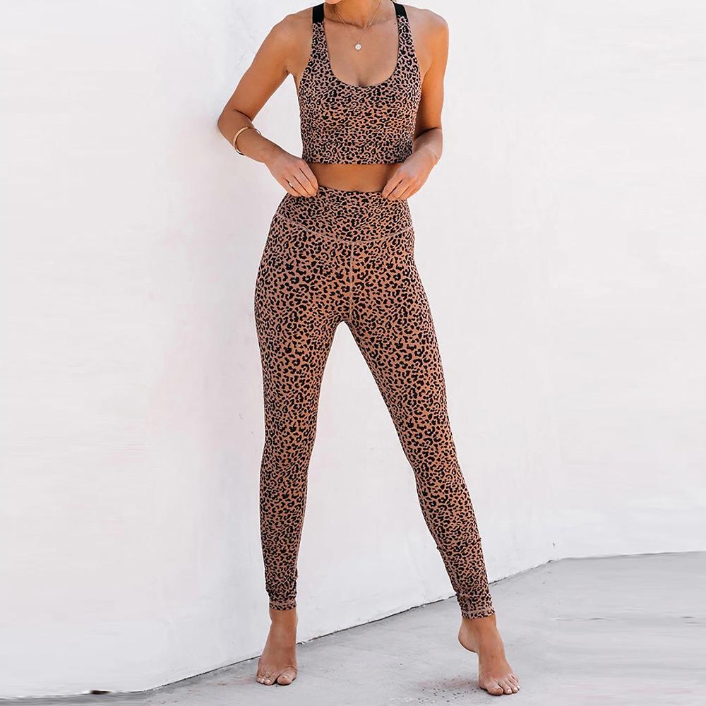New Fashion High Waist Yoga Sports Suits-Leopard-1-S-Free Shipping at meselling99