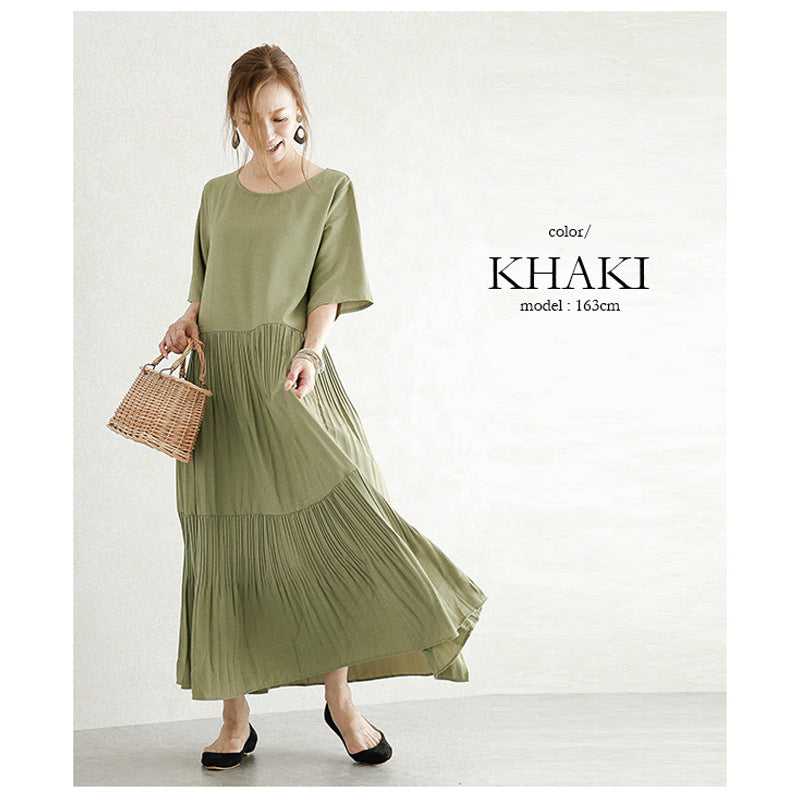 Fashion Casual Summer Long Cozy Dresses-Dresses-Army Green-One Size-Free Shipping at meselling99