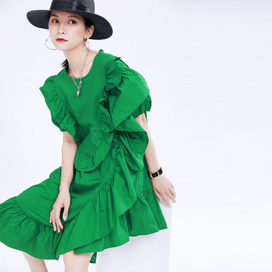 Designed 3D Ruffled Summer Women Short Dresses-Dresses-Free Shipping at meselling99