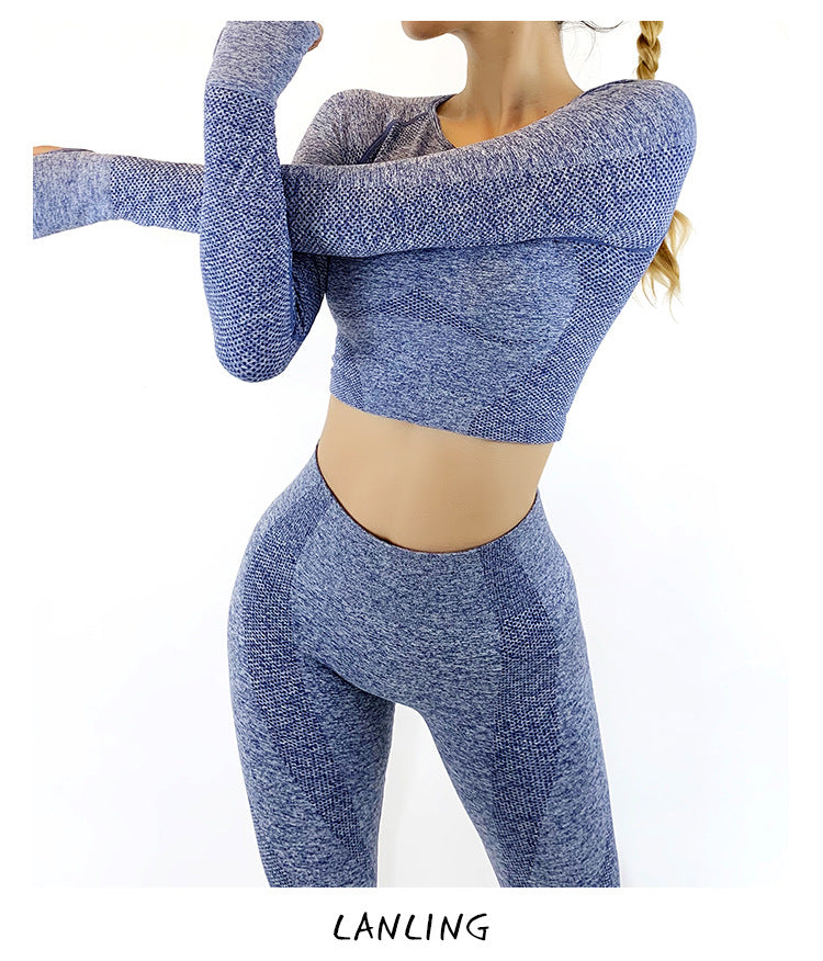 Women Long Sleeves Sporting Yoga Tops&leggings-Suits-Free Shipping at meselling99