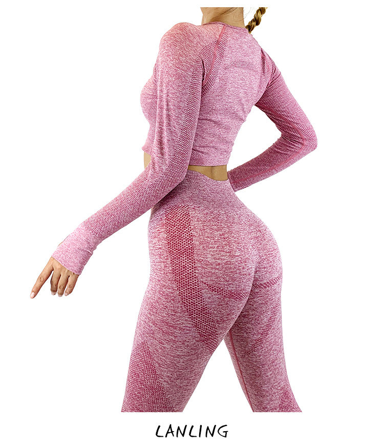 Women Long Sleeves Sporting Yoga Tops&leggings-Suits-Free Shipping at meselling99