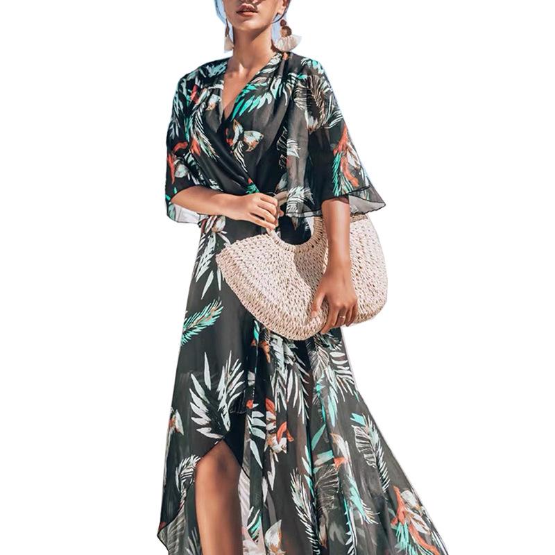 Summer Women Chiffon Long Beach Dresses Cover Ups-Dresses-Free Shipping at meselling99