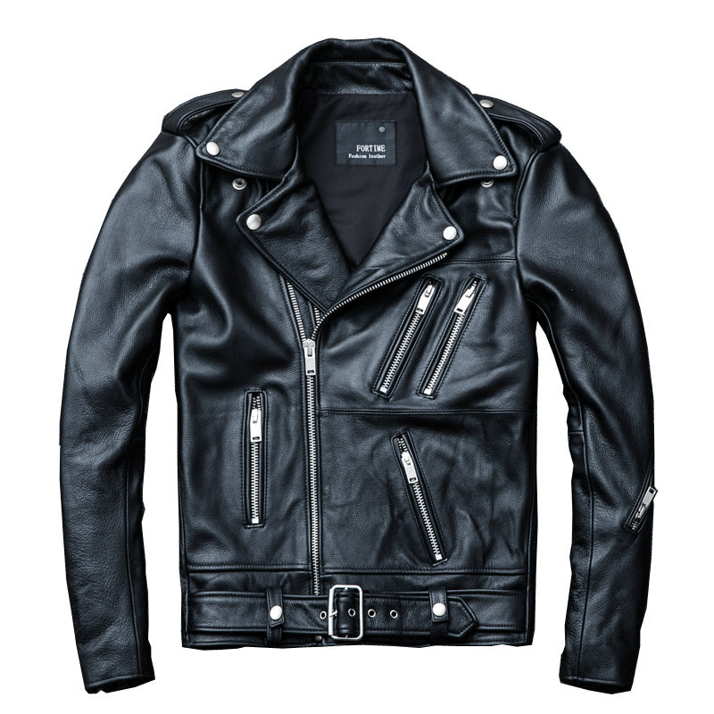 Designed Motorcycle Cowhide Leather Jackets for Men-Coats & Jackets-Free Shipping at meselling99