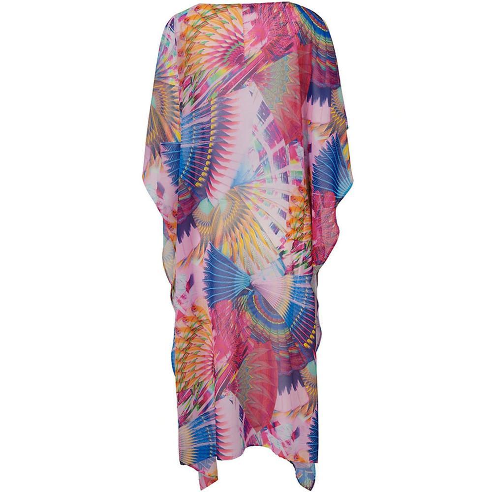 Meselling99 Chiffon printed loose robe beach sunscreen shirt-cover up-Free size-Free Shipping at meselling99