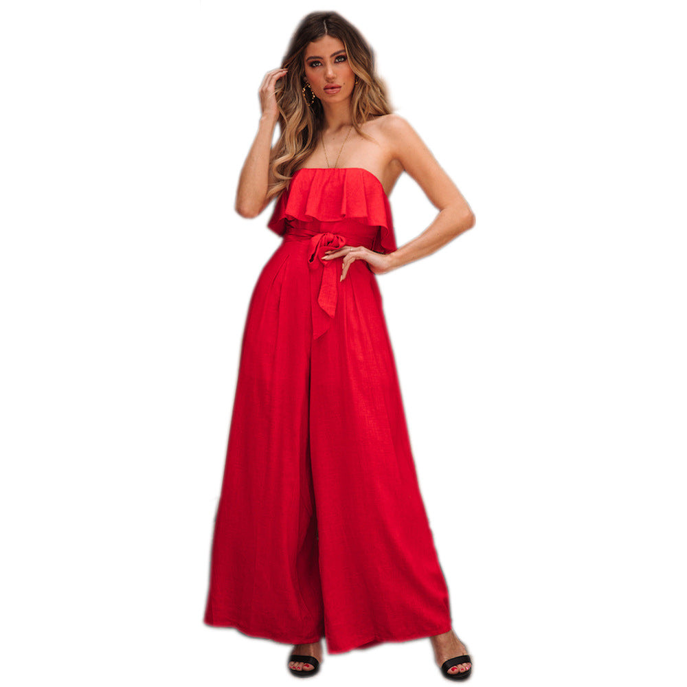 Strapless Casual Summer Suits-Red-S-Free Shipping at meselling99