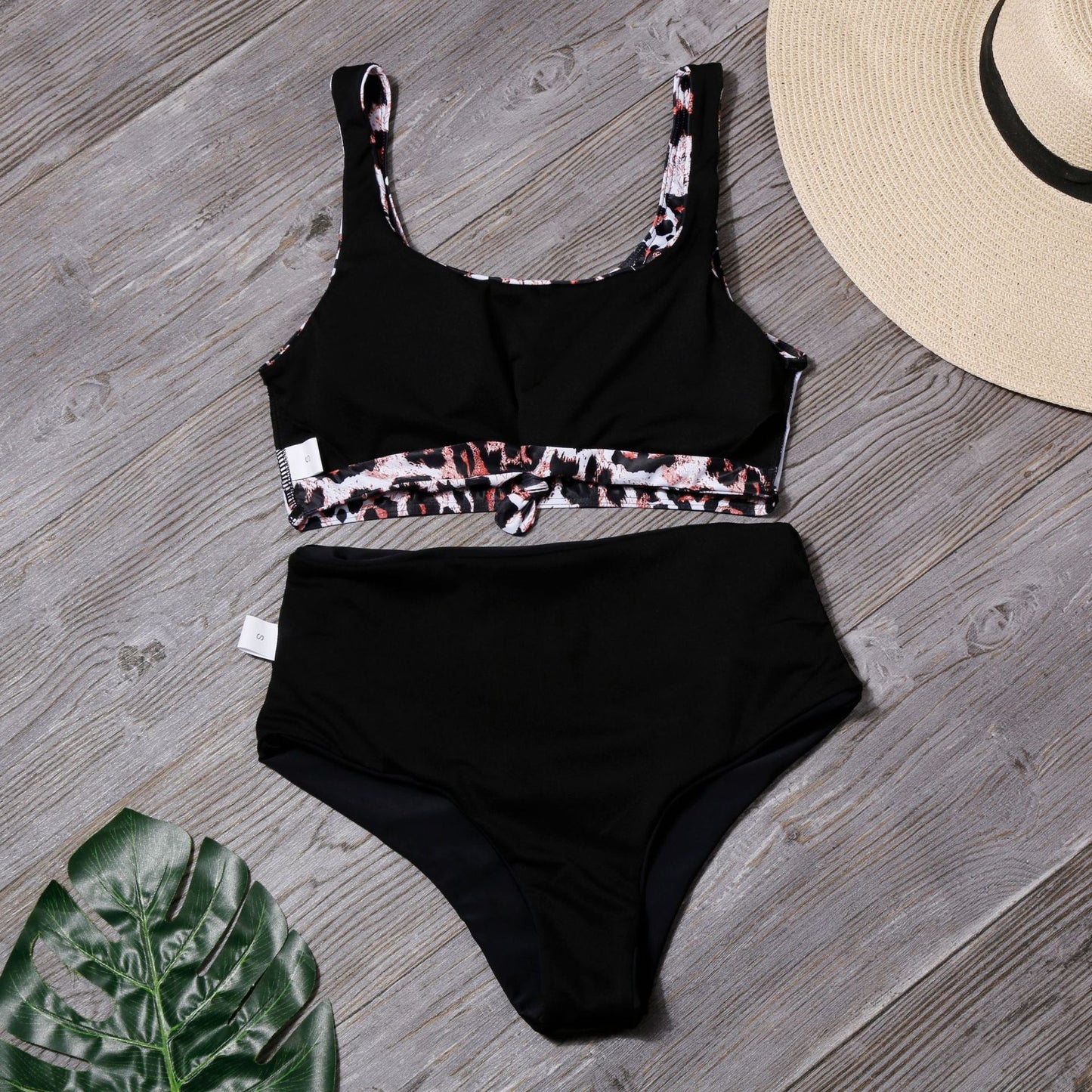 Sexy Leopard Two Pieces Bikini Swimsuits-Swimwear-Free Shipping at meselling99