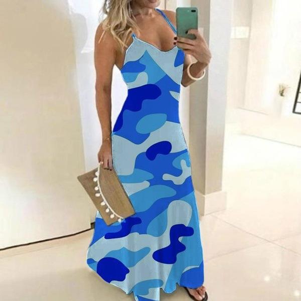 Plus Sizes Camouflage Women Long Dresses-Maxi Dresses-Free Shipping at meselling99