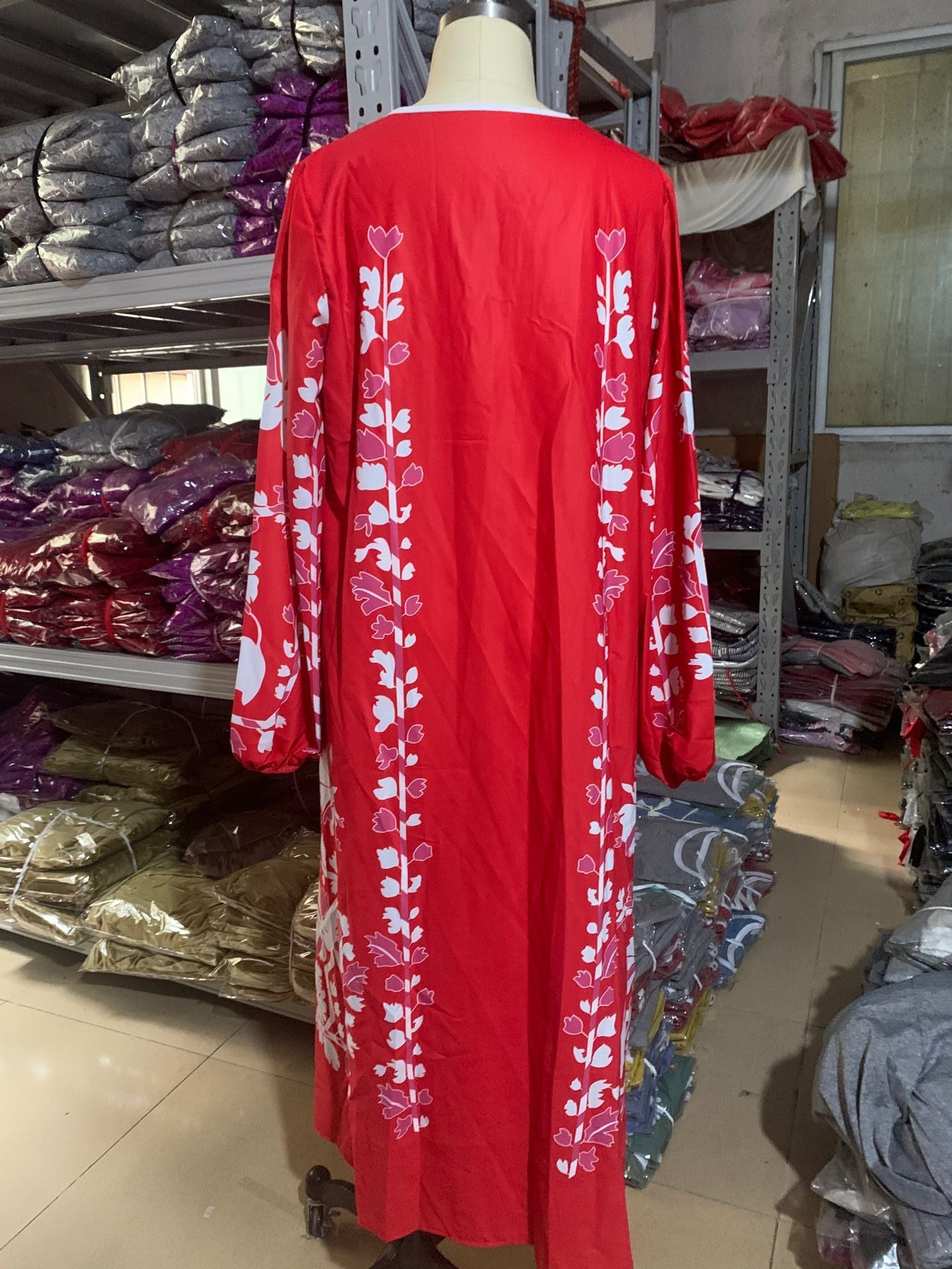 New Floral Print Loose Plus Sizes Long Boho Dresses-Maxi Dresses-Free Shipping at meselling99